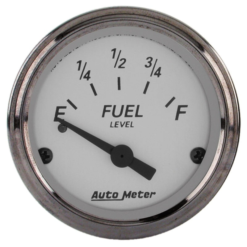 AutoMeter Gauge Fuel Level 2-1/16in. 0 Ohm(e) to 30 Ohm(f) Elec American Platinum 1907 1907 Photo - Primary