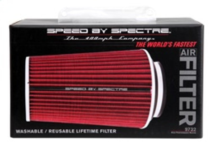 Spectre Adjustable Conical Air Filter 9-1/2in. Tall (Fits 3in. / 3-1/2in. / 4in. Tubes) - Red 9732 9732 Photo - in package