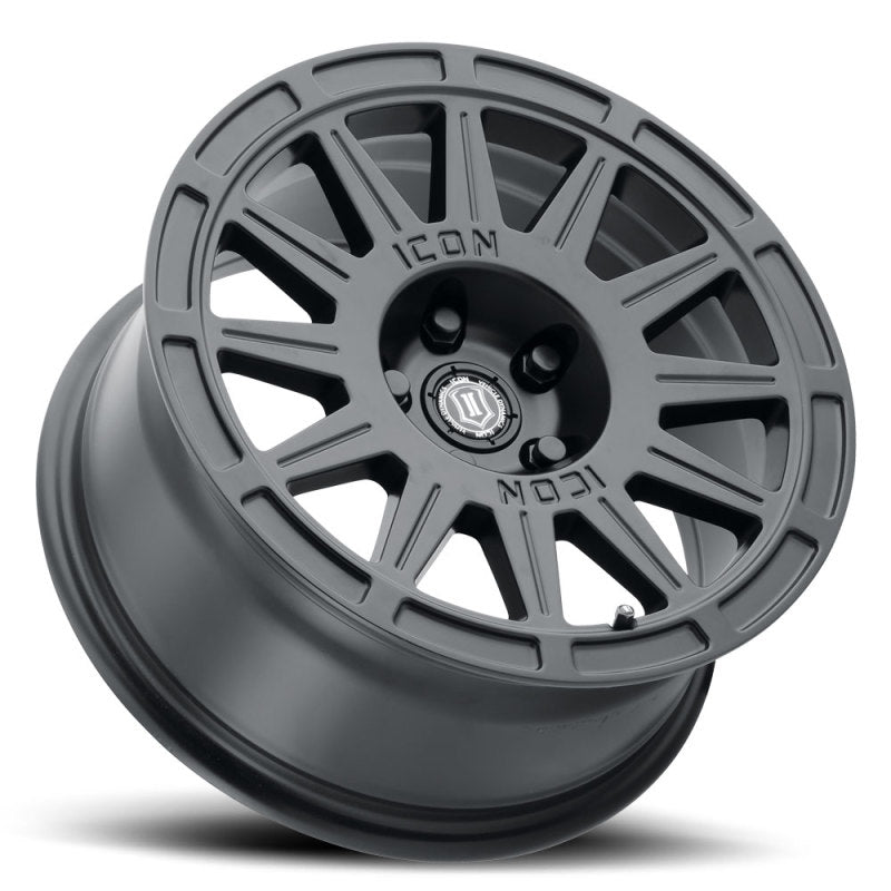 ICON Ricochet 15x7 5x100 15mm Offset 4.6in BS 56.1mm Bore Satin Black Wheel 7015705046SB 7015705046SB Photo - Unmounted