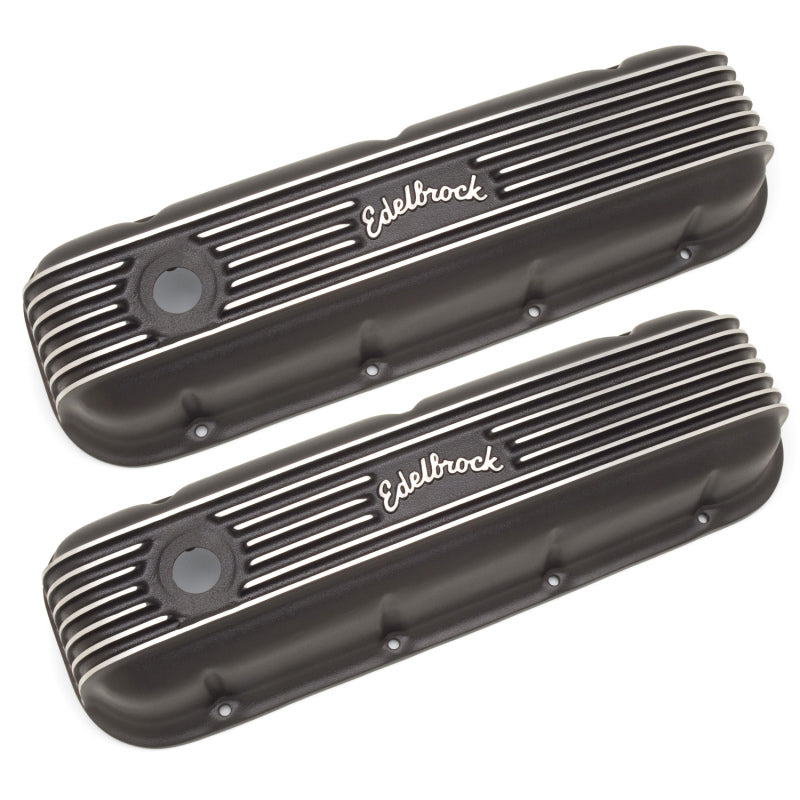 Edelbrock Valve Cover Classic Series Chevrolet 1965 and Later 396-502 V8 Black 41853 41853 Photo - out of package