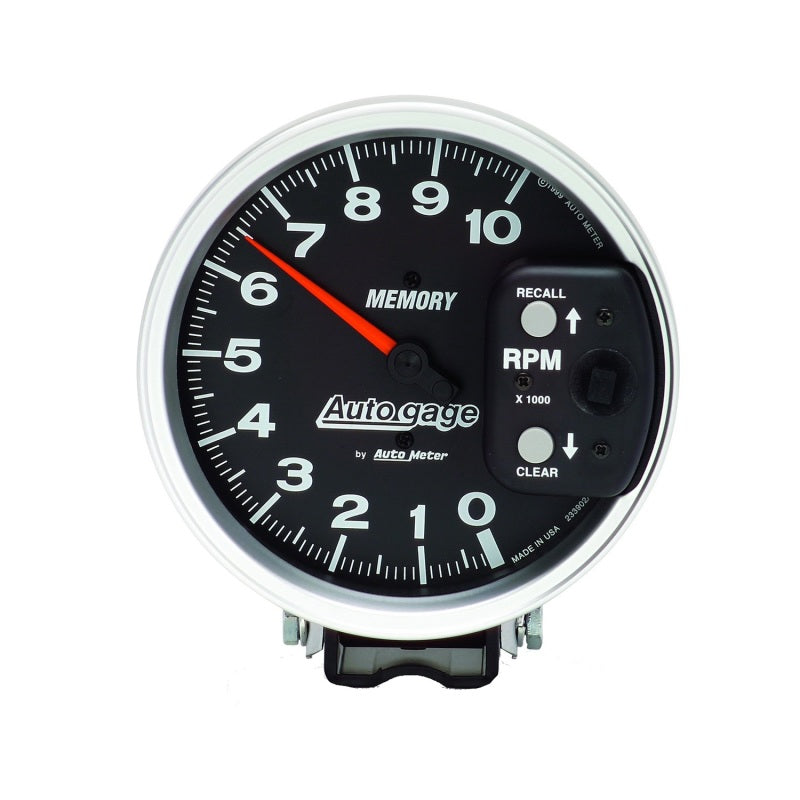 Autometer 5" Pedestal Tachometer, 0-10,000 Rpm, Memory, Black, Auto Gage 233902 User 2