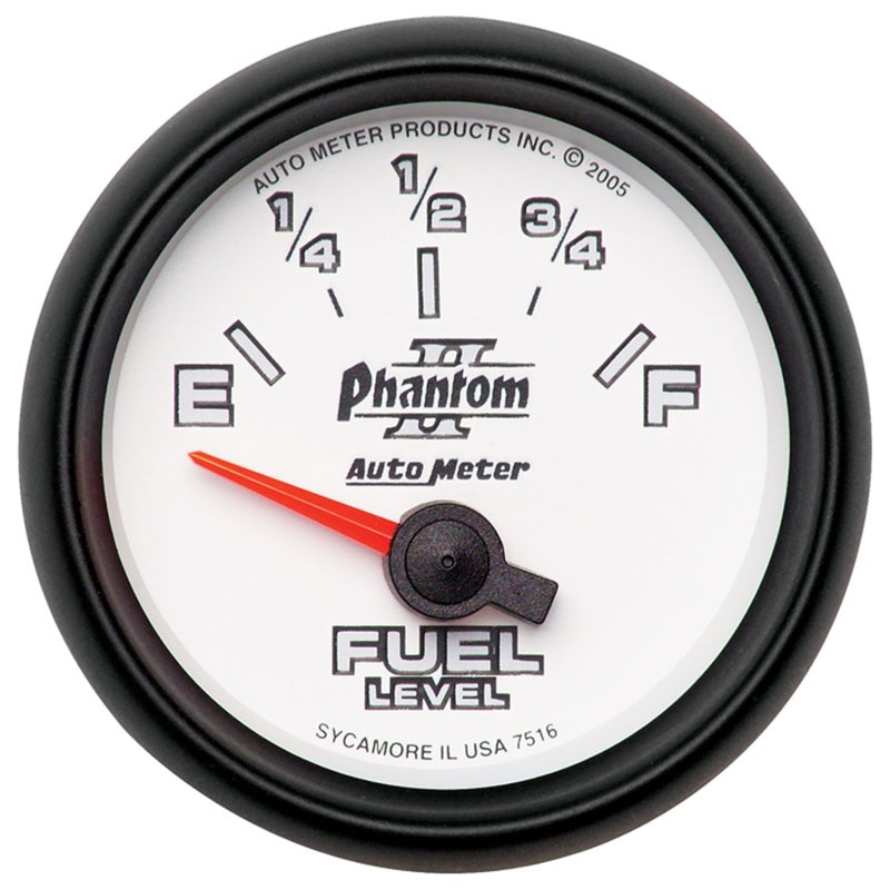 Autometer Phantom II 2-1/16in 240E - 33F OHM Electric Fuel Level Gauge 7516 7516 Photo - Primary