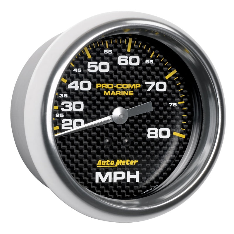 Autometer Gauge Speedometer 3-3/8in 80MPH Mechanical Marine Carbon Fiber 200753-40 200753-40 User 3