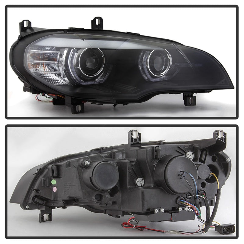 Spyder 07-10 BMW X5 E70 (HID Models Only) Projector Headlights - Black PRO-YD-BMWE7007-AFSHID-BK 5085481 5085481 Photo - Unmounted