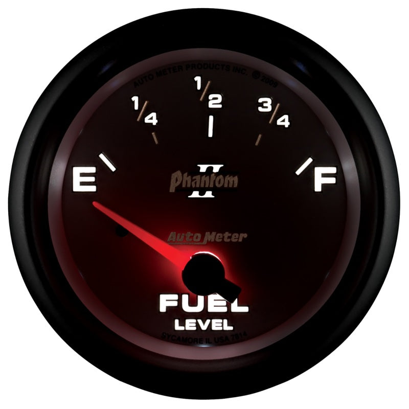 Autometer Gauge, Fuel Level, 2 5/8", 0E to 90F, Elec, Phantom II 7814 User 4