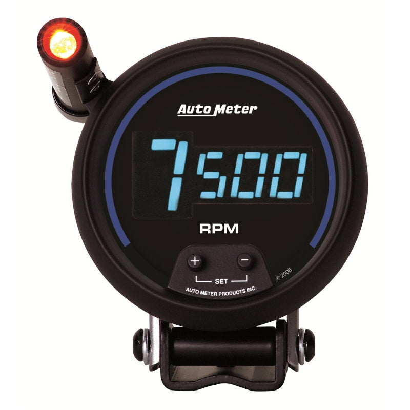 AutoMeter Gauge Tach 3-3/4in. 10K RPM Pedestal W/ Quick-Lite Digital Blk W/ Blue Led 6999 6999 Photo - Primary