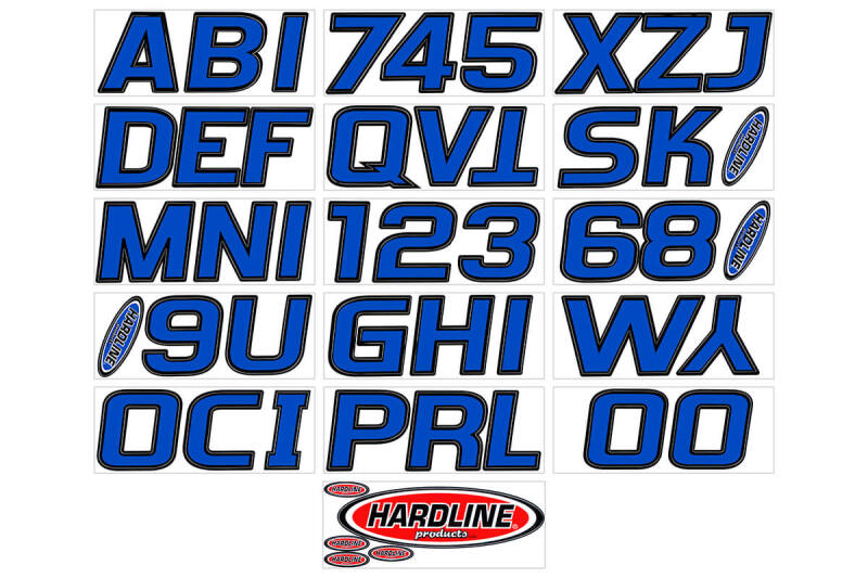 Hardline Boat Lettering Registration Kit 3 in. - 700 Blue/Black BLBLK700 BLBLK700 Photo - Primary