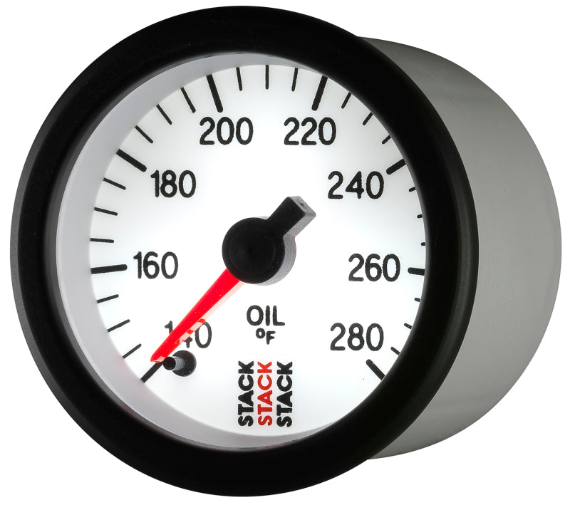 Autometer Stack 52mm 140-280 Deg F 1/8in NPTF Male Pro Stepper Motor Oil Temp Gauge - White ST3360 ST3360 User 3