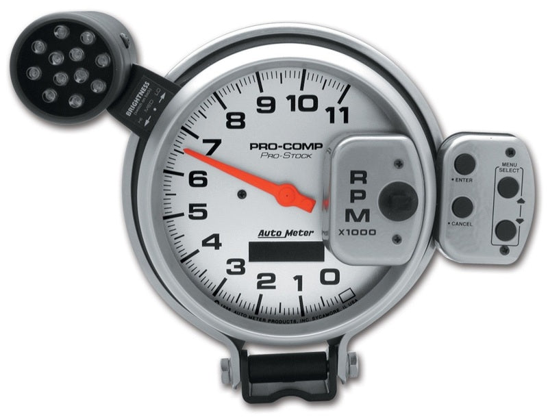 AutoMeter Gauge Tach 5in. 11K RPM Pro-Stock Pedestal W/ Super Lite & Peak Mem Ul 6834 6834 Photo - Primary
