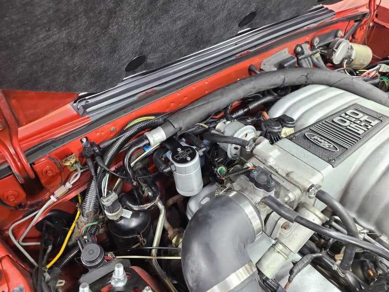 J&L 86-93 Ford Mustang 5.0 302 Passenger Side Oil Separator 3.0 - Clear Anodized 3045P-C 3045P-C Photo - Primary