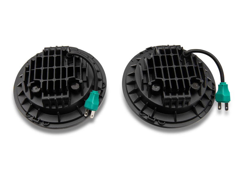 Raxiom 97-18 Jeep Wrangler TJ/JK Axial Series LED Daymaker Headlights- Black Housing (Clear Lens) J108042 J108042 Photo - Close Up