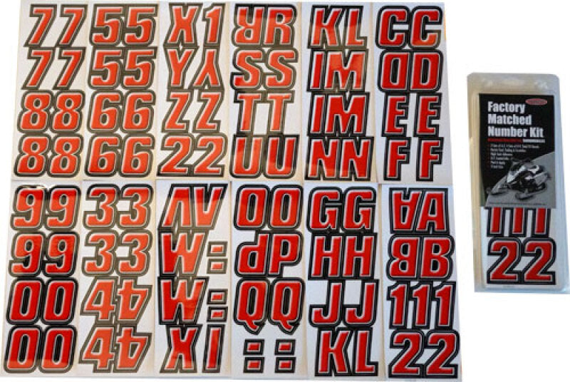 Hardline Snowmobile Lettering Registration Kit 2 in. - 500 Red/Black REBLK500 REBLK500 Photo - Primary