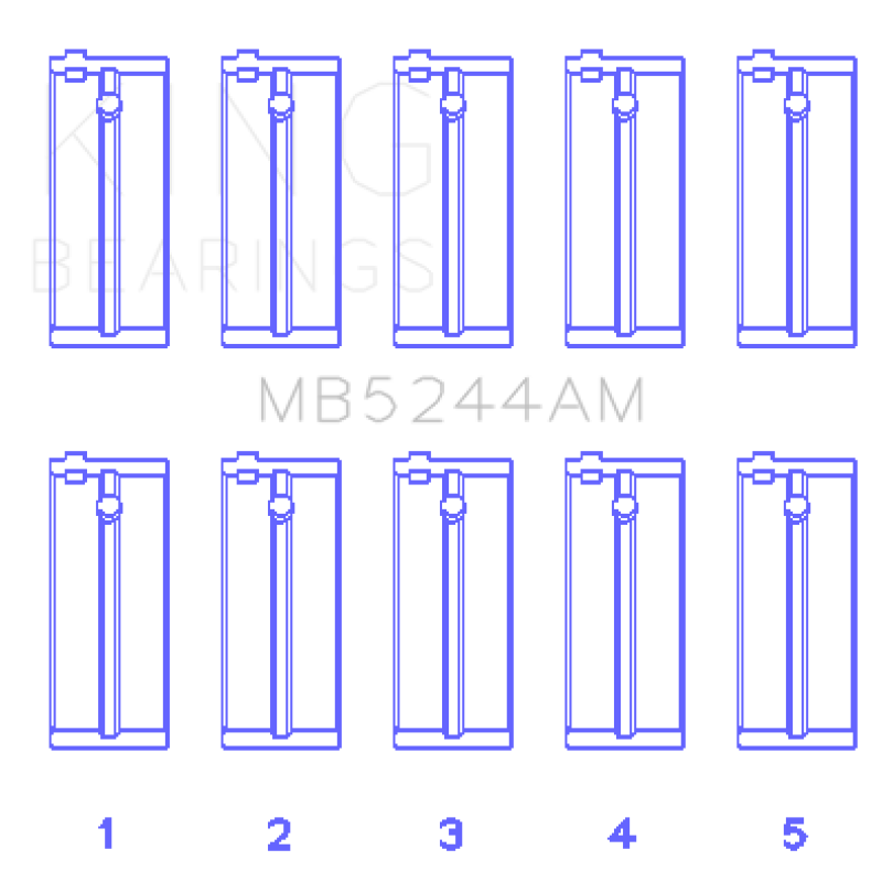 King Engine Bearings King Honda 91CI/1.5L D15A2/D15A3/D15B1/D15B2/D15B7/D15B8/D15Z1 (Size +0.50) Main Bearing Set MB5244AM0.5 MB5244AM0.5 Photo - Primary