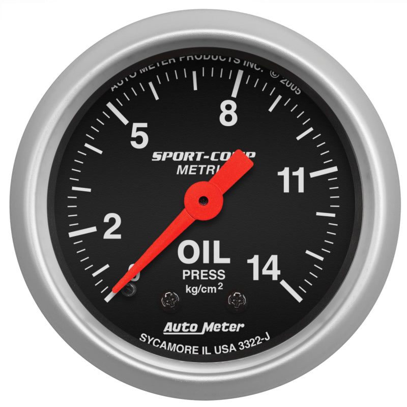Autometer 2-1/16" Oil Pressure, 0-14 Kg/Cm2, Mechanical, Sport-Comp 3322-J Photo - Primary