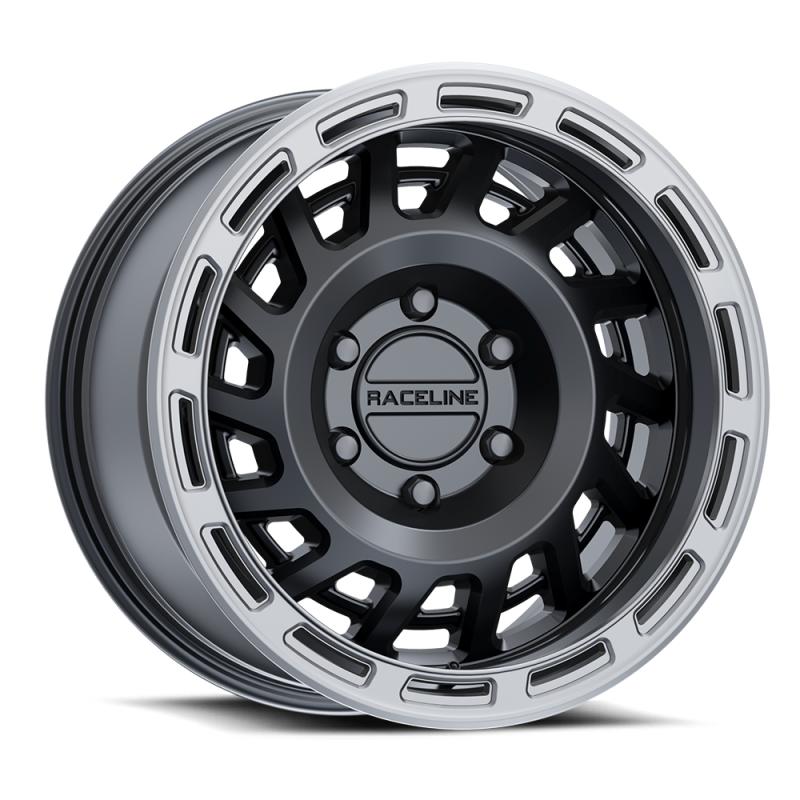 Raceline 957BS Halo 17x8.5in / 6x120 BP / 0mm Offset / 67.1mm Bore - Black & Silver Lip Wheel 957BS-78562-00 957BS-78562-00 Photo - Primary