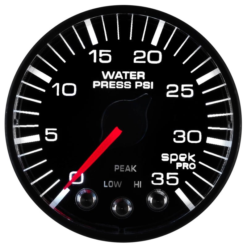Autometer Spek-Pro Black Series; Water Pressure Gauge; Elect P343328 User 5