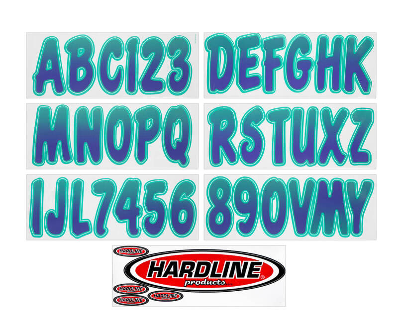 Hardline Boat Lettering Registration Kit 3 in. - 200 Purple/Teal PUTEG200 PUTEG200 Photo - Primary