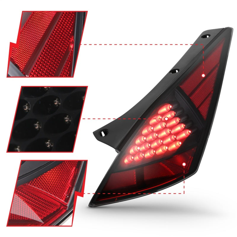 Anzo 2003-2005 Nissan 350Z LED Tail lights Smoke 321254 Photo - Unmounted