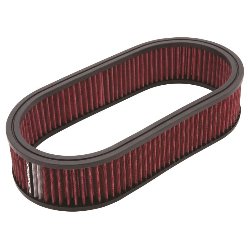 Edelbrock Air Cleaner Element, Oval, 2.5" Tall, Red with White Strip 1226 Photo - Primary