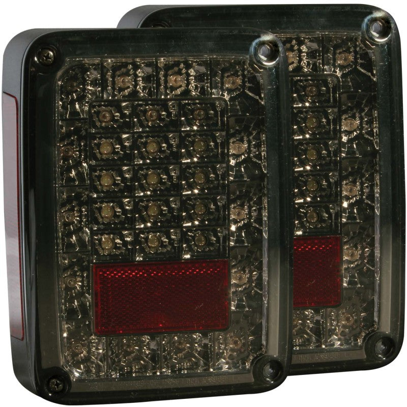 Anzo 2007-2015 Jeep Wrangler LED Taillights Smoke 311203 Photo - Primary