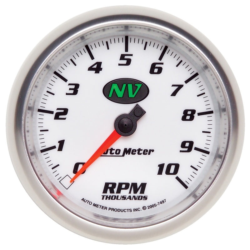 Autometer Gauge, Tachometer, 3 3/8", 10k RPM, In-Dash, NV 7497 Photo - Primary