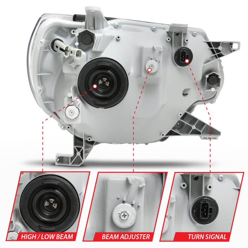 Anzo 2012-2015 Toyota Tacoma Crystal Headlights Black 111395 Photo - Unmounted