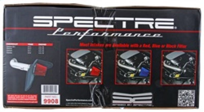 Spectre 10-12 Chevy Camaro V8-6.2L F/I Air Intake Kit - Clear Anodized w/Red Filter 9908 9908 Photo - in package