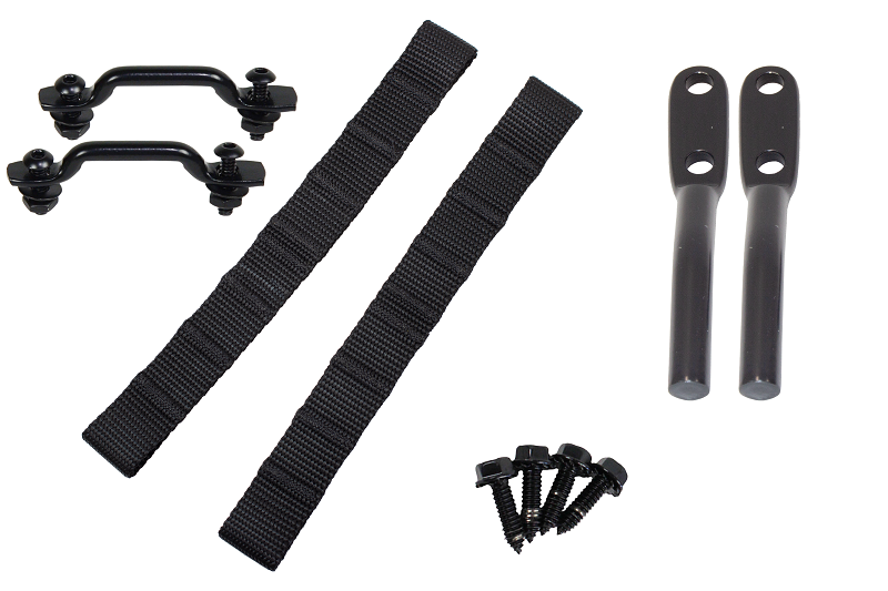 Kentrol Jeep Wrangler TJ Polished Stainless Door Strap Kit Black Powdercoat Stainless Steel 50724 50724 Photo - Primary