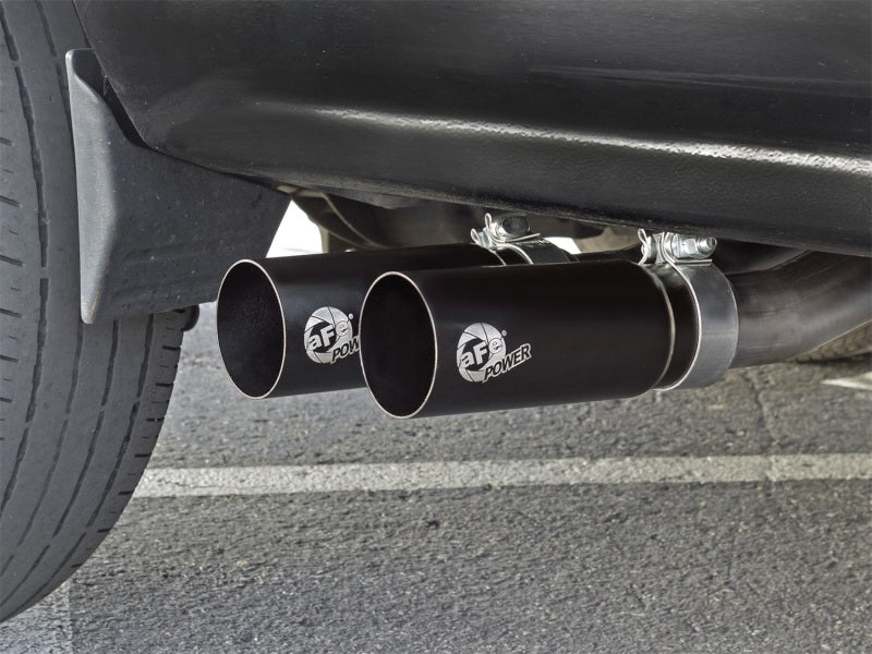 aFe Rebel Series 3in to 2-1/2in Stainless Steel Cat-Back Exhaust System w/ 49-44070-B Photo - Mounted