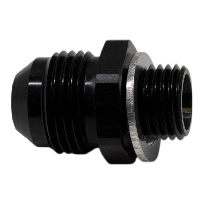 DeatschWerks 8AN Male Flare to M14 X 1.5 Male Metric Adapter (Incl Washer) - Anodized Matte Black 6-02-0618-B 6-02-0618-B Photo - Primary
