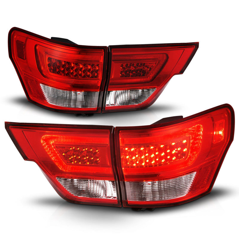 ANZO 11-13 Jeep Grand Cherokee LED Taillights w/ Lightbar Chrome Housing Red/Clear Lens 4pcs 311442 311442 User 1
