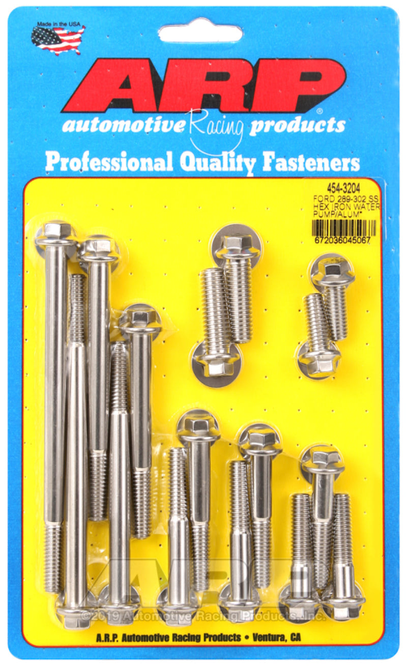 ARP Water Pump & Front Cover Bolt Kit for Ford 289-302 454-3204 Photo - Primary