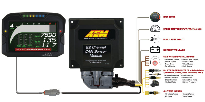 AEM Electronics 22 Channel CAN Sensor Module 30-2212 Illustration Guide