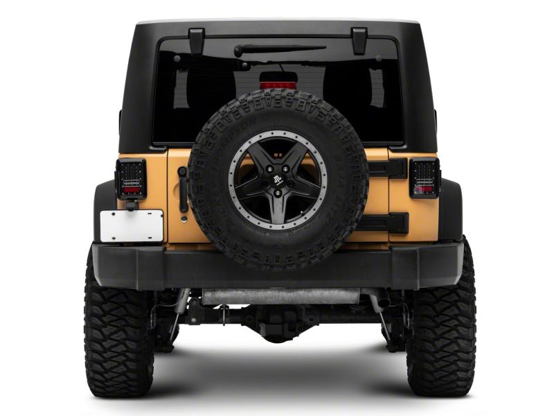 Raxiom 07-18 Jeep Wrangler JK Axial Series LED Tail Lights- Blk Housing (Clear Lens) J141585 J141585 Photo - Close Up