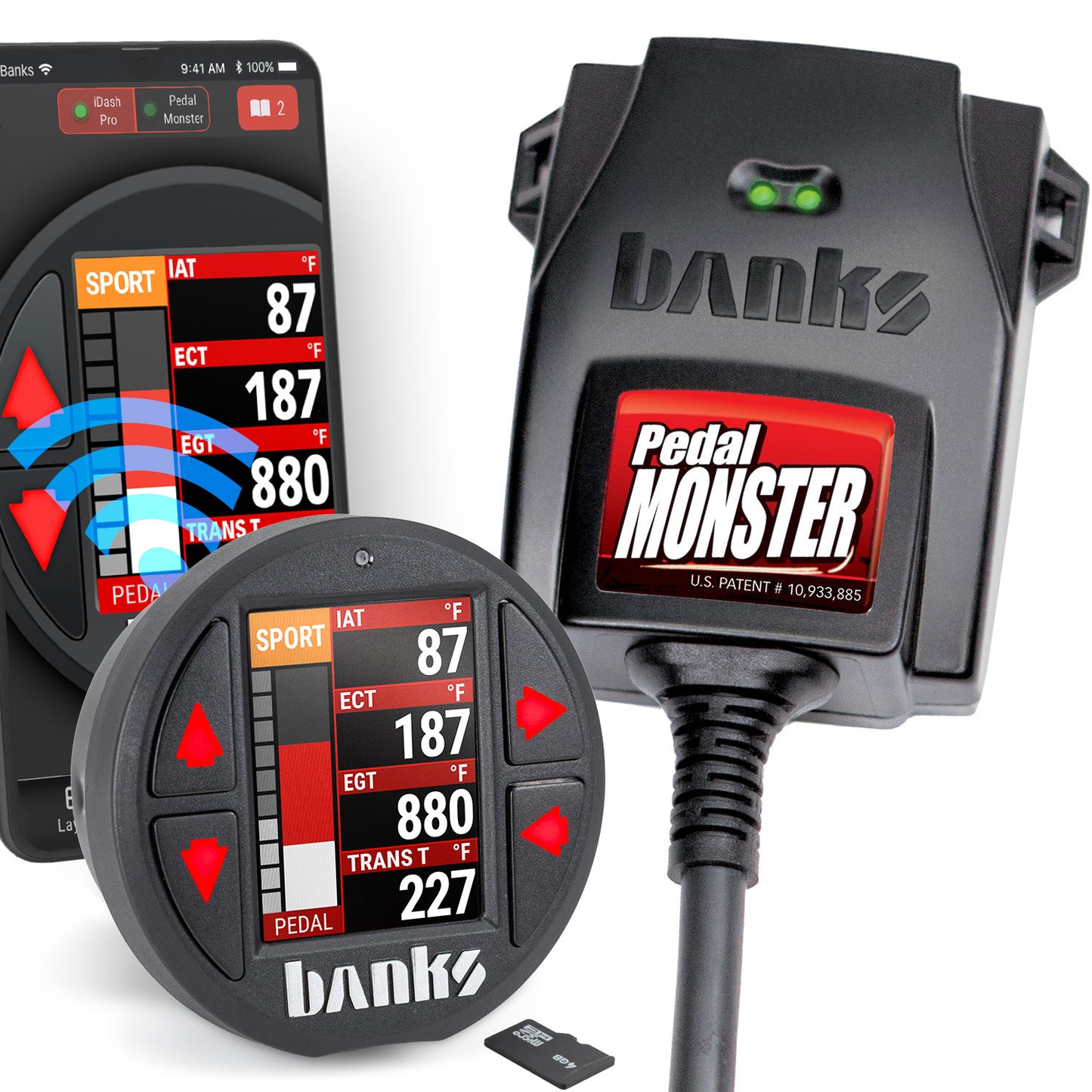 Banks Power Pedal Monster Kit Aptiv GT 150 6 Way With iDash Data Pro 64323-P