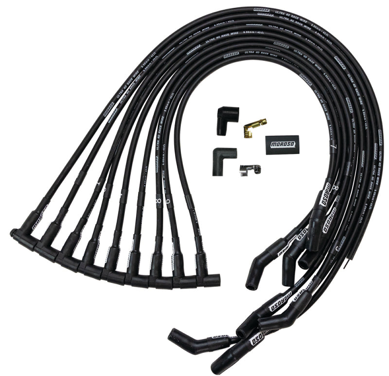 Moroso Ultra 40 Race Wire; Unsleeved, BBC; Under Header Cover Hei Style Cap; 73729 User 1
