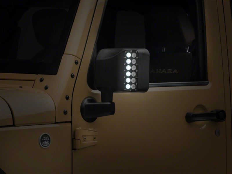 Raxiom 07-18 Jeep Wrangler JK Off-Road LED Manual Mirrors w/ Turn Signals J116869 J116869 Photo - Close Up