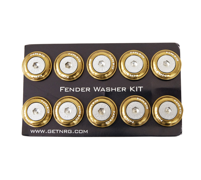 NRG Fender Washer Kit w/Rivets For Plastic (Titanium) - Set of 10 FW-100TI FW-100Ti Photo - Primary