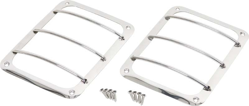 Kentrol 07-18 Jeep Wrangler JK Taillight Guard Pair - Polished Silver 30582 30582 Photo - Primary