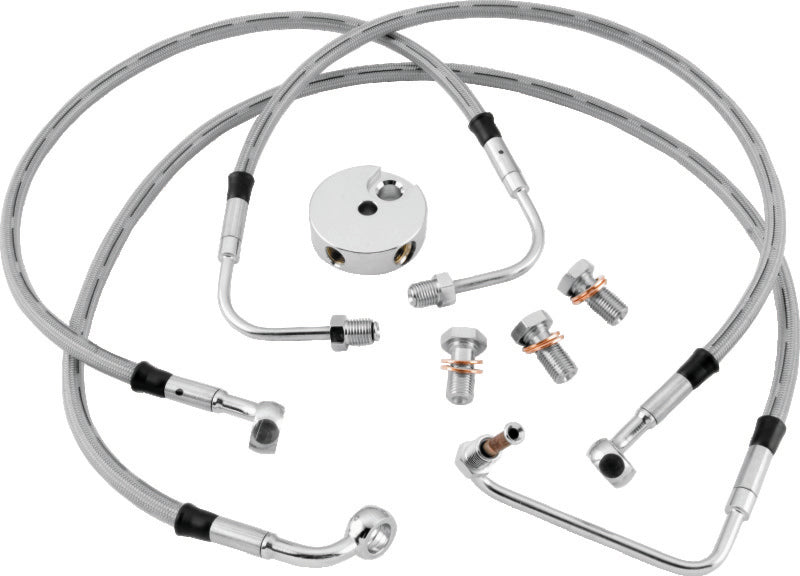TwinPower Twin Power 96-07 FLHT Models Stainless Steel Dot Brake Line Kit Front Stock Length 035898 035898 User 3