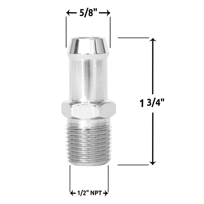 Spectre Heater Hose Fitting 5/8in. - Chrome 5953 5953 Technical Drawing
