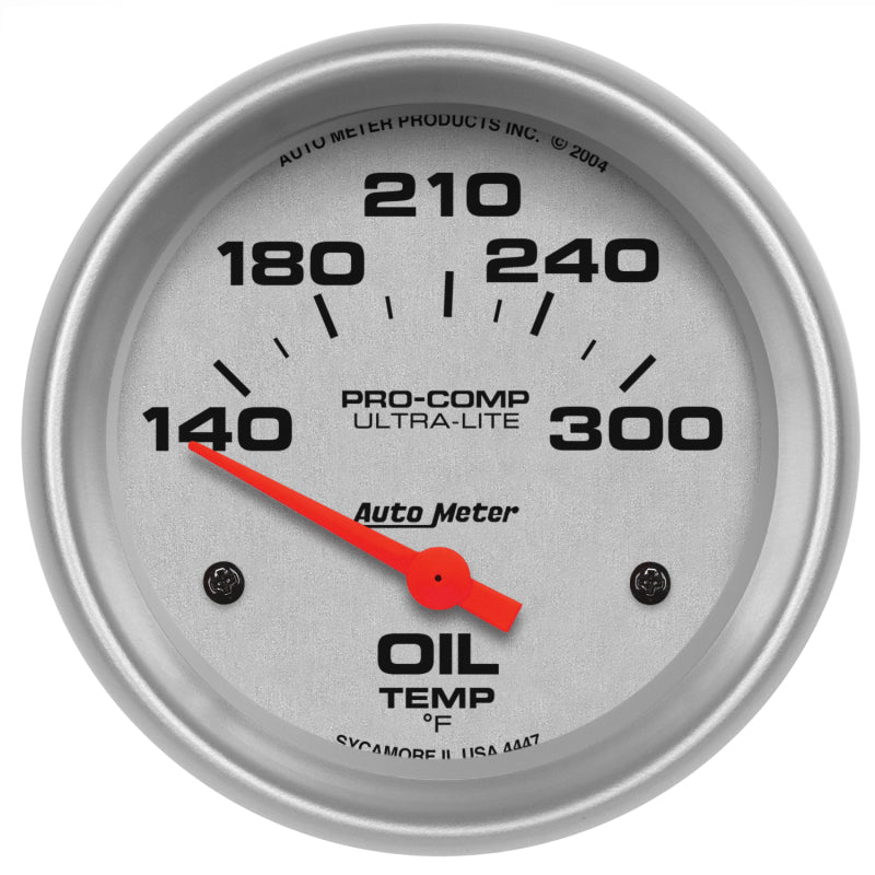 Autometer Gauge, Oil Temp, 2 5/8", 140-300 Deg F, Electric, Ultra-Lite 4447 Photo - Primary