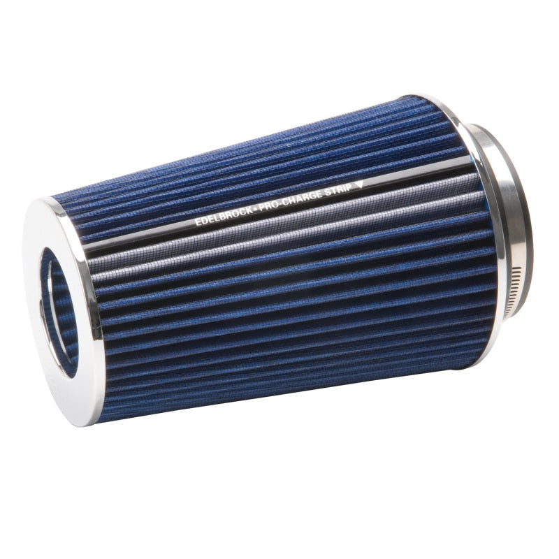 Edelbrock Air Filter, Pro-Flo Series, Conical, 10" Tall, Blue/Chrome 43693 Photo - Primary