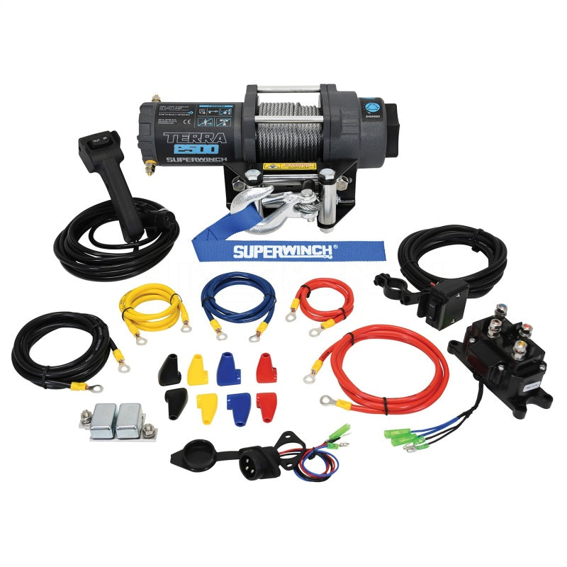 Superwinch 2500 LBS 12V DC 3/16in x 40ft Steel Rope Terra 2500 Winch - Gray Wrinkle 1125260 1125260 Photo - Unmounted