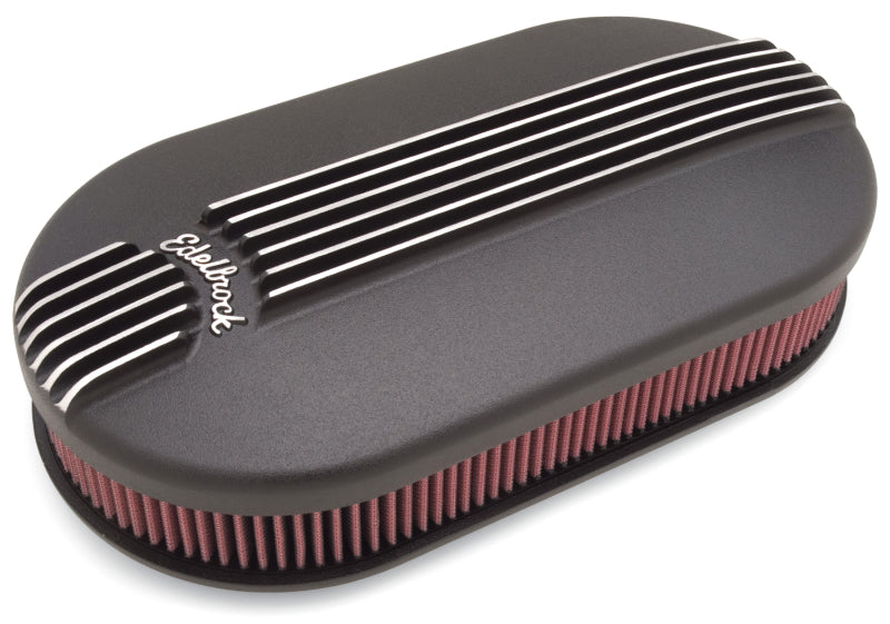 Edelbrock Air Cleaner, Classic Series, Oval, Aluminum Top, Cloth Element, 17.5 " 41193 Photo - Primary