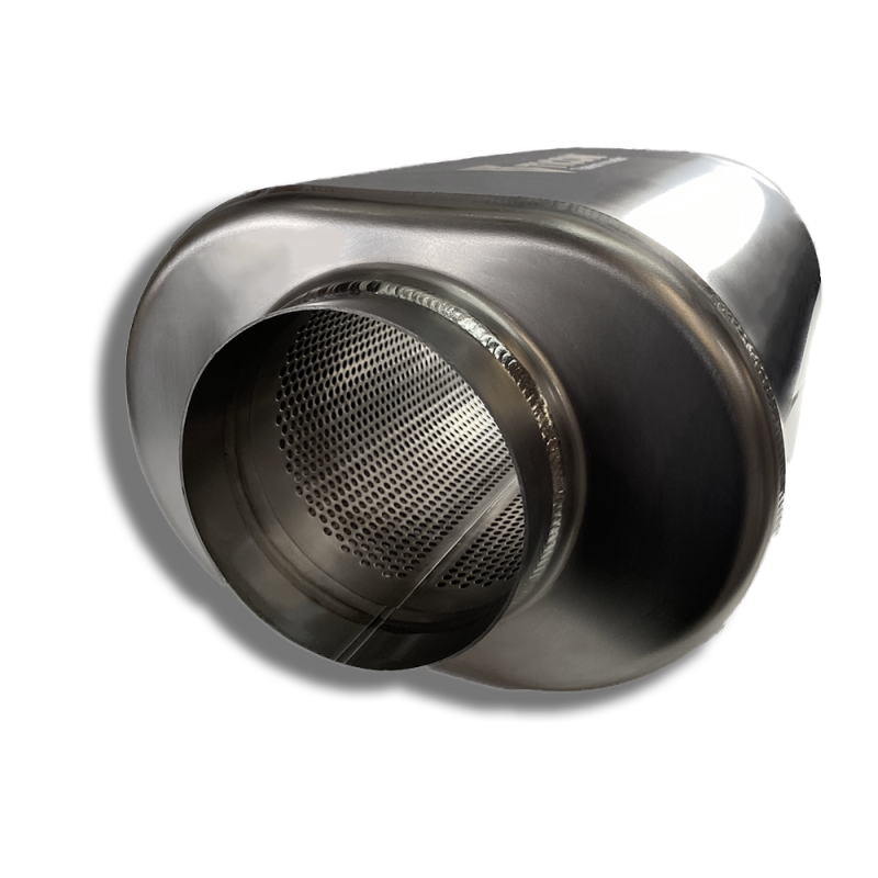 Ticon Industries 12in Overall Length 3.5in Oval Titanium Muffler - 3.5in Center In/Center Out 116-08913-0100 116-08913-0100 User 1