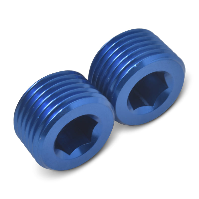 Russell 1/2" Aluminum Allen Socket Pipe Plugs (Blue Finish) 662060 Photo - out of package