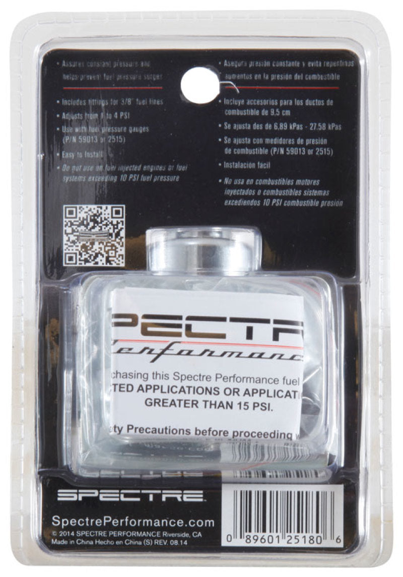 Spectre Fuel Pressure Regulator 1-4psi 2518 2518 Photo - in package