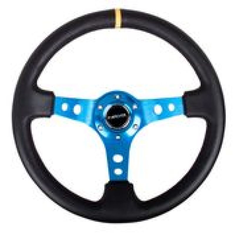 NRG Reinforced Steering Wheel - 350mm Sport Steering Wheel (3" Deep) RST-006BL-Y User 1