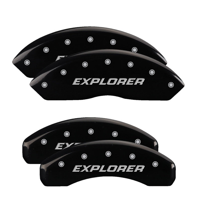 MGP 4 Caliper Covers Engraved Front & Rear Explorer/2011 Black Finish Silver Char 2010 Ford Explorer 10041SEXPBK 10041SEXPBK Photo - Primary
